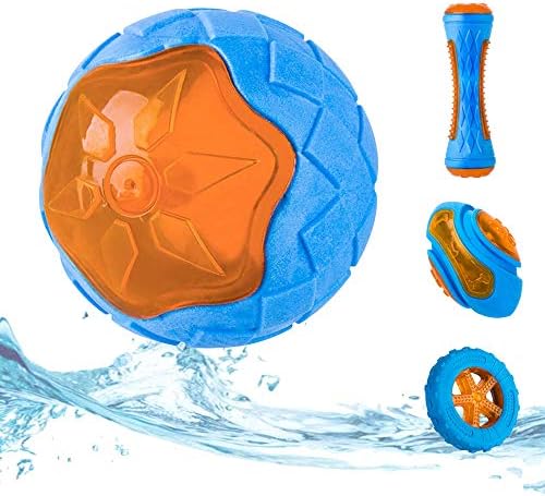 Dog Squeaky Toys, Pool & Beach Toys for Interactive Fetch & Play, TPR