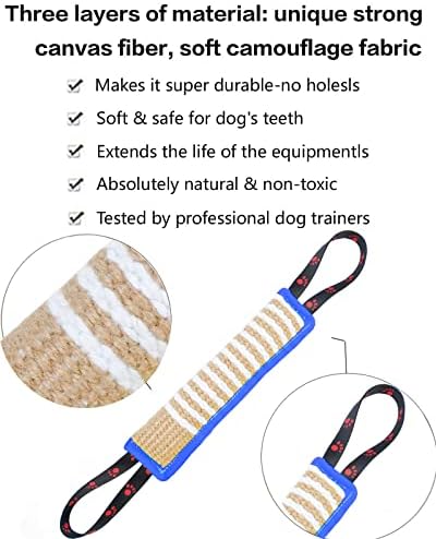 Clysoru Dog Tug Toy Tough Jute Bite Pillow Lasting Training Equipment Puppy to Large Dogs Interactive for Large and Small