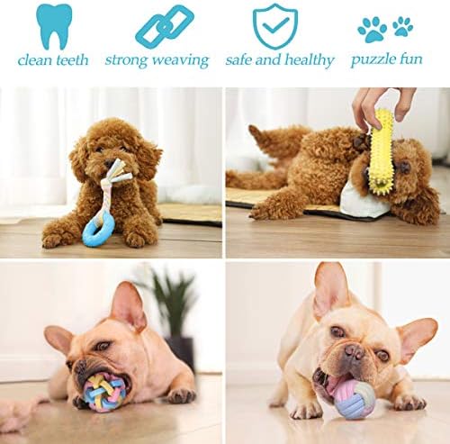 Puppy Chew Toys - Interactive Teething Dog Rope Toy & Balls for Small Dogs