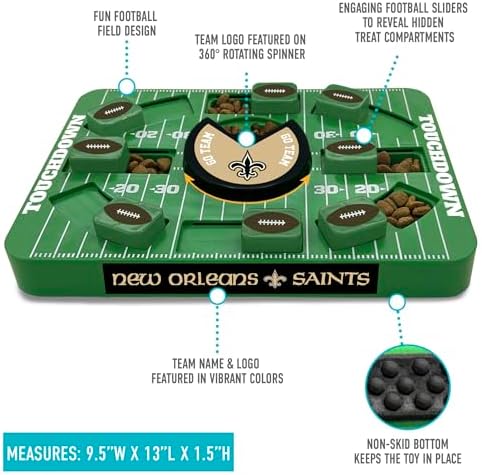 Pets First NFL NEW Orleans Saints Large Puzzle Toy, Dog Puzzle Treat Toy, New Large Size, Interactive Dog Treat Toy, Dog Slow Feeding Toy