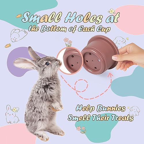 8PCS Stacking Cups for Rabbits, Stackable Bunny Toys for Small Pets