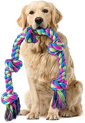 Aitmexcn Large Dog Rope Toys, 37 Inch 5 Knots for Aggressive Chewers