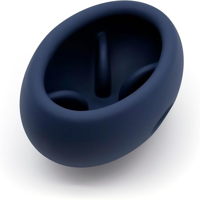 2-in-1 Dog Enrichment Toy & Slow Feeder - Interactive Freeze Licking Bowl and Treat Dispenser for Dogs, Relieves Boredom and Anxiety (5.3" x 3.75" x 2.95", Navy Blue)