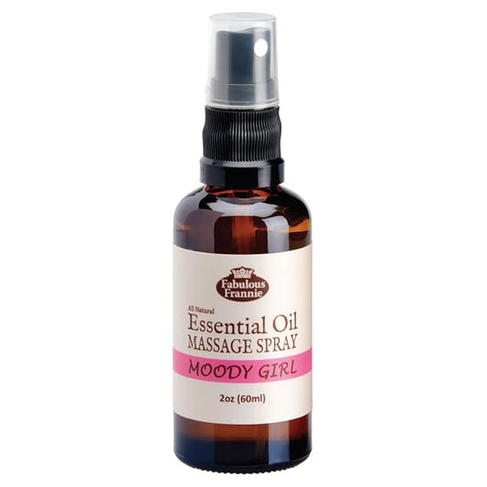 Fabulous Frannie Moody Girl (Formally PMS) Massage Spritz Made with Carrier Oils and Geranium, Lavender, Oregano and Clary Sage Essential Oils 2oz