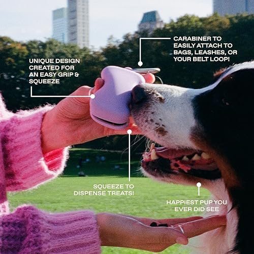 Springer Springland Dog Treat Pouch for Effort-Free Squeeze Dispensing - Easy-Fill, Food-Grade Silicone Treat Pouches for Pet Training - Includes Carabiner-Black