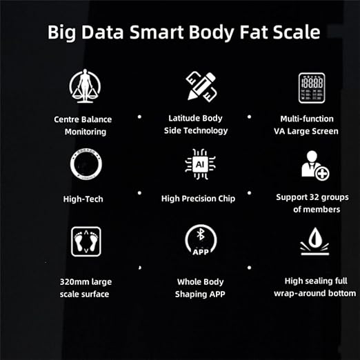 Ultra-Precision Digital Accurate Bathroom Smart Scale, Body Composition Monitor Health Analyzer, Large VA Display Screen, Smart Digital Weighing Machine
