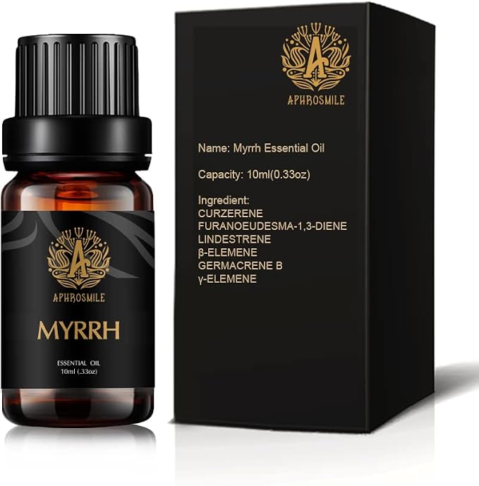 Myrrh Essential Oil - 100% Pure Myrrh Oil, Organic Therapeutic-Grade Aromatherapy Essential Oil 10mL/0.33oz