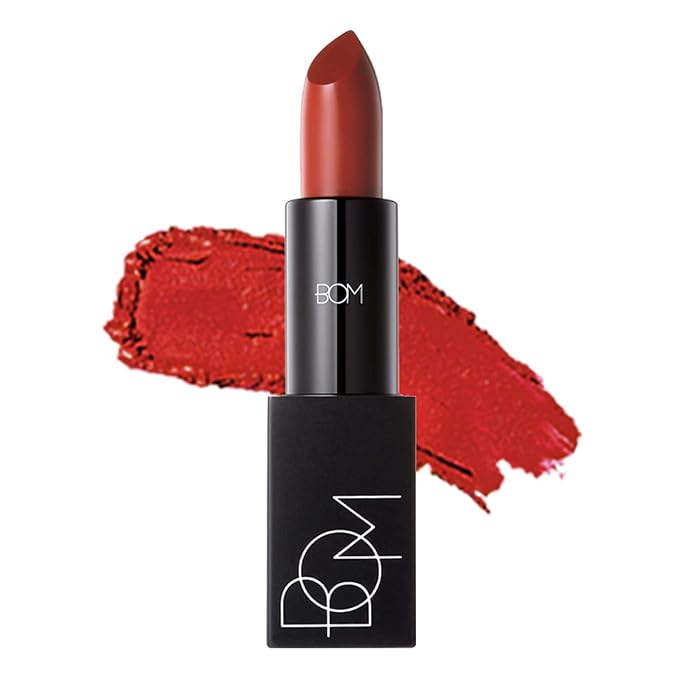 bom My Lipstick 809 Chilli Red, Long Lasting Strong Red Matte Lipstick Velvet Texture