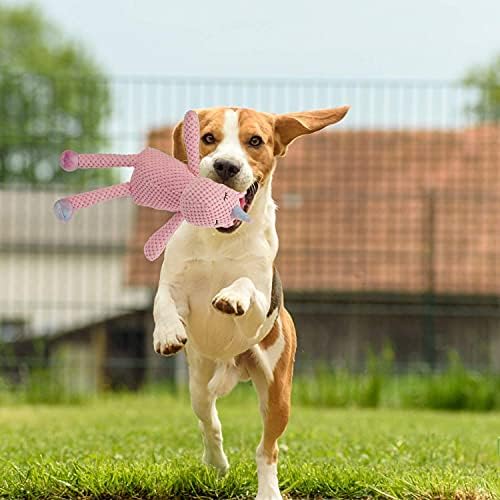 GOOLA Squeaky Dog Toys - Durable Plush Toys with Squeaker & Crinkle Paper,Pink Unicorn Themed Pack for Puppy to Large Dogs