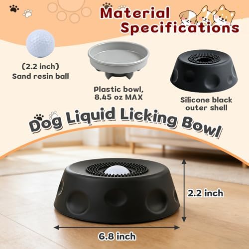 Zenflux Dog Licking Bowl with Rolling Ball, Dog Lick Bowl for Liquid Treats