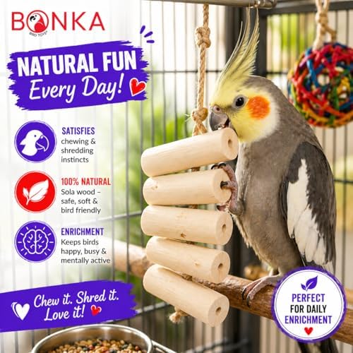 Bonka 1288 Pk6 Natural Sola Sticks 3" Bird Chew Toy for Small Birds