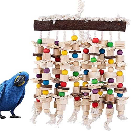 20.5"X 11" Large Bird Parrot Chewing Toy-Natural Wooden Parrot Tearing Toys