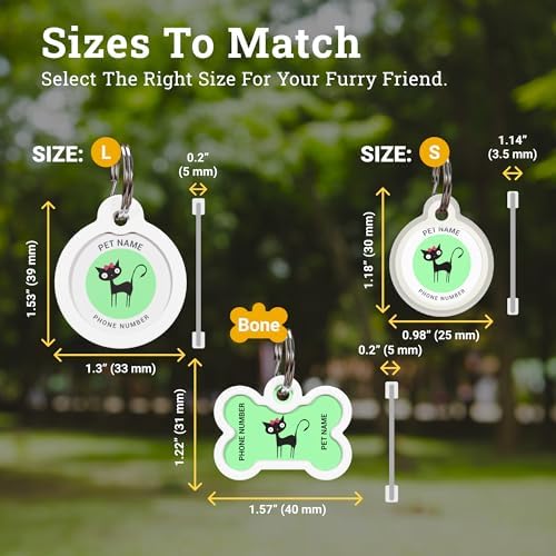 QR Code Dog Tag Personalized Pet Id Silent Cat Tags Engraved Name Plate with Online Profile («Miss Meow»)