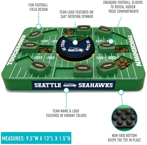 Pets First NFL Seattle Seahawks Large Puzzle Toy, Dog Puzzle Treat Toy, New Large Size, Interactive Dog Treat Toy, Dog Slow Feeding Toy