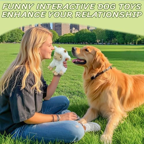 Squeaky Stuffed Sheep Dog Toys, Chew for Large Medium Small Breeds