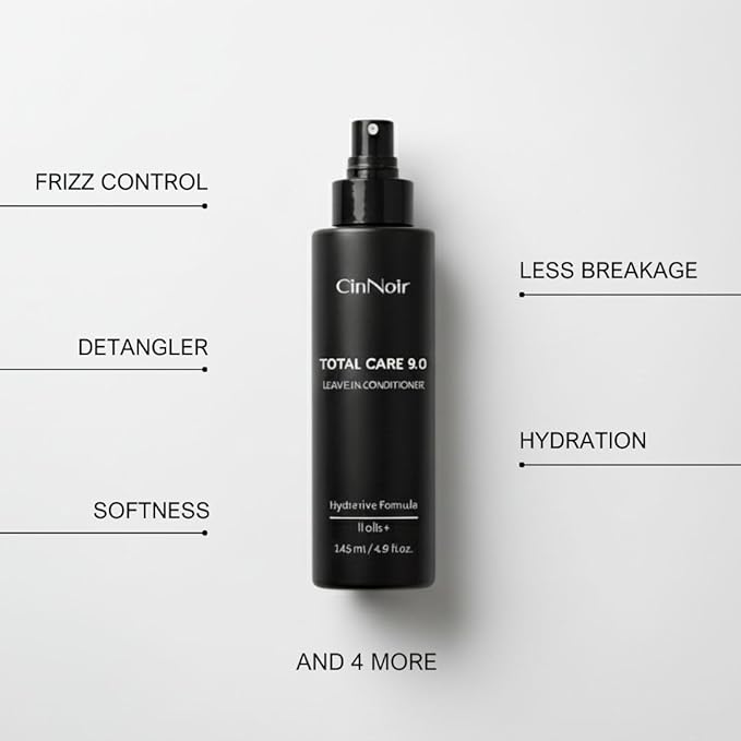 Total Care 9.0 Leave-In Conditioner Spray, 2 Layer Conditioner, Frizz Control and Detangler, Silicone Free, Conditioner for Dry Damaged Hair, Women & Men, Hair Conditioner for All Hair Types