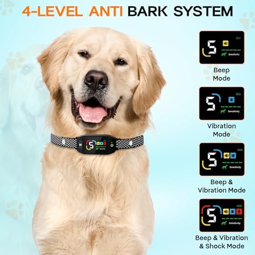 Bark Collar for Dogs with Clicker and Whistle – 300% Stronger Vibration, 5 Sensitivity Levels, 4 Training Modes, Fast Magnetic Charging | Waterproof, Adjustable – Train with Love, Not Pain