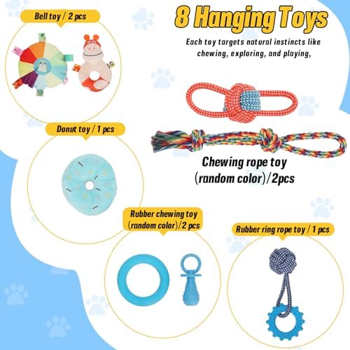 Puppy Play Gym with 8 Hanging Toys