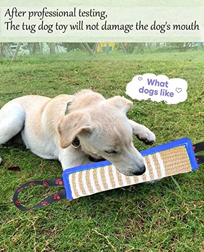 Clysoru Dog Tug Toy Tough Jute Bite Pillow Lasting Training Equipment Puppy to Large Dogs Interactive for Large and Small