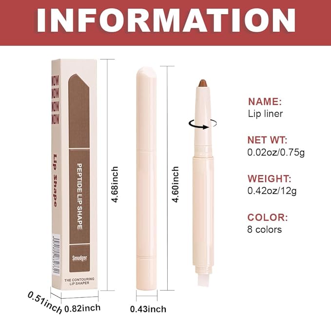 SUAKE Plump Matt Lipstick Lipliner Pencil Pack,Waterproof Crayon with Silicone Smudger for Define Contours & Sculpting Lip, Longwear Moisture Smooth Creamy Formula for Lip Makeup (05# Twist)