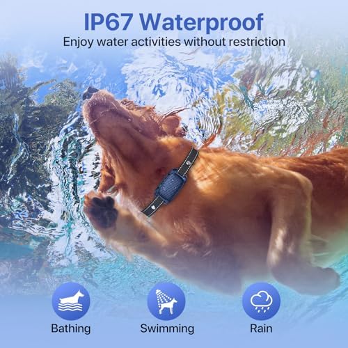 Dog Bark Collar, Automatic Bark Collar with 8 Sensitivity Levels,Smart Waterproof No Bark Collar with Beep Vibration Modes, Rechargeable Anti Barking Collars for Large Medium Dogs-K04