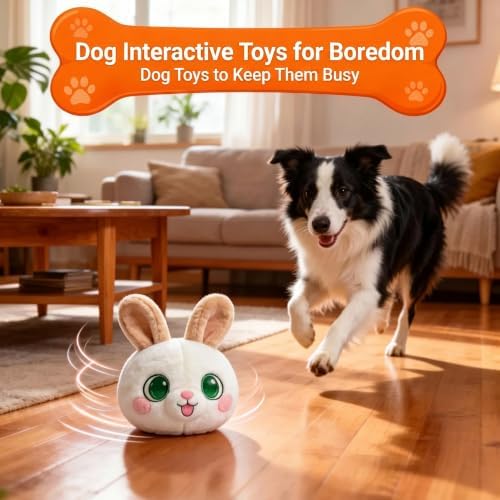 Interactive Dog Toy, 3 Modes Bouncing Talking Squeaky Dog Toy(Rabbit)