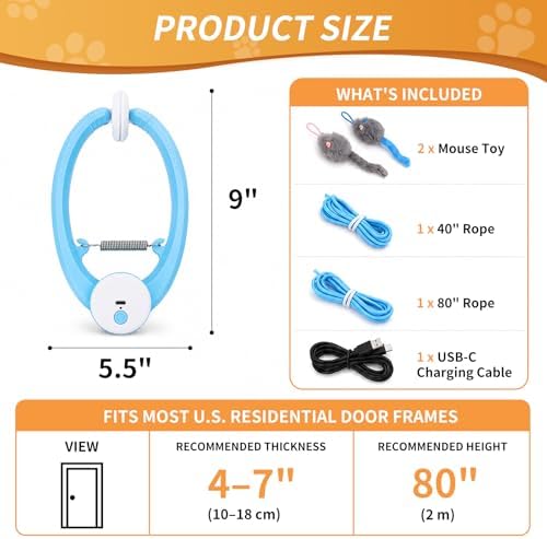 Interactive Cat Toys for Indoor Cats, Clip-On Automatic Flying Mouse