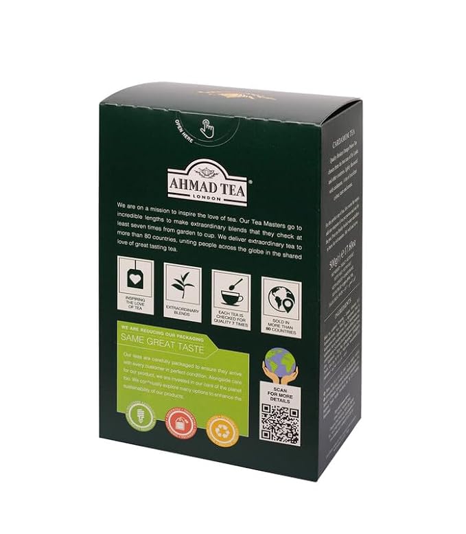 Ahmad Tea Black Tea, Cardamom Loose Leaf, 454g - Caffeinated & Sugar-Free