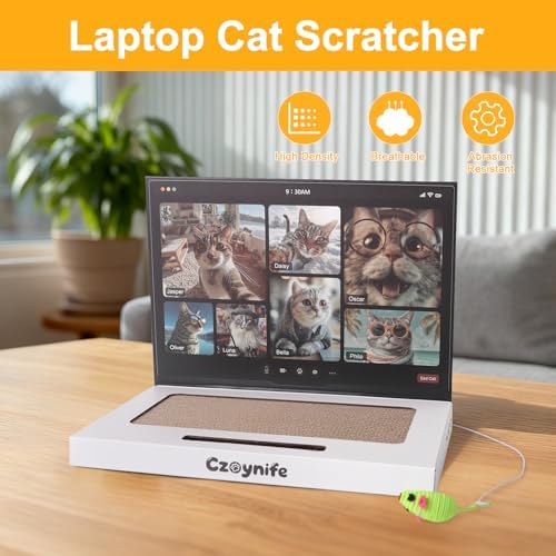 Cat Laptop Scratcher, Cat Scratcher Cardboard, Interactive Toys, Kitten Supplies and Stuff for Indoor Cats
