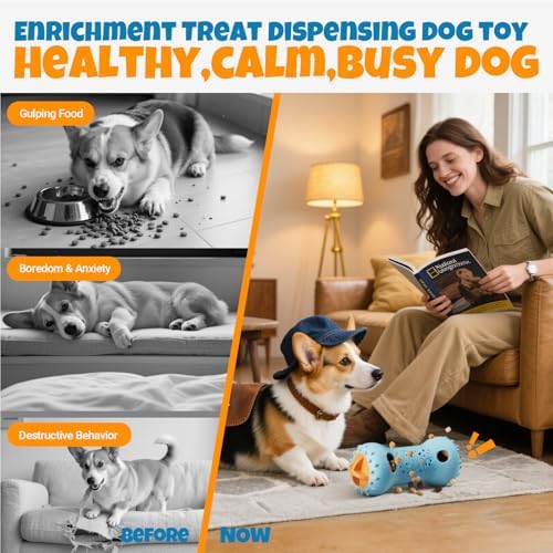 FOXMM Interactive Treat Dispensing Dog Toys – Adjustable Puzzle Toy
