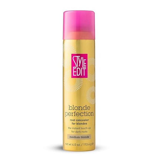 STYLE EDIT MEDIUM BLONDE Root Concealer Touch Up Spray | Instantly Covers Grey Roots | Professional Salon Quality Cover Up Hair Products for Women |4 Ounce (Pack of 1)