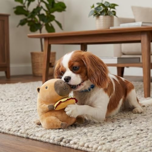SPOT Capybara with Taco Plush Dog Toy, Soft Stuffed Squeaky & Crinkle Toy for Calm and Gentle Play, Adorable Capybara, for Light Chewers and Small Dogs, 8 Inch