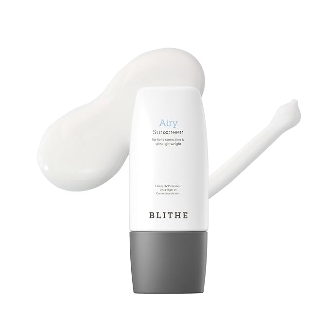 BLITHE Airy Sunscreen Ultralight sun protection - Korean Sunscreen for Tone Correction, Matte finish, Sebum Control SPF 50+ PA++++ (1.69oz)