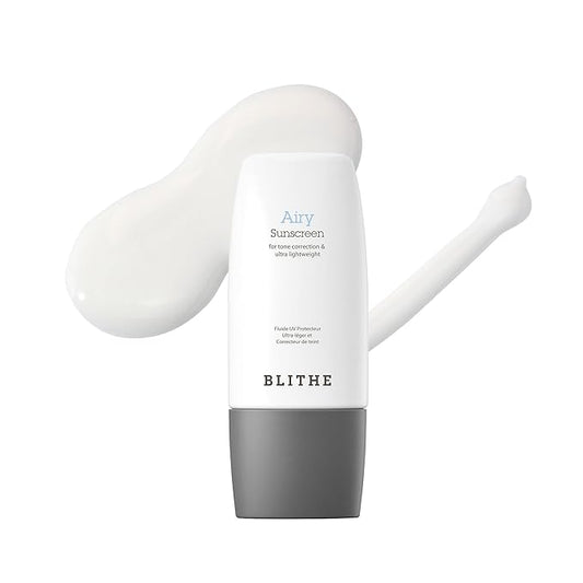 BLITHE Airy Sunscreen Ultralight sun protection - Korean Sunscreen for Tone Correction, Matte finish, Sebum Control SPF 50+ PA++++ (1.69oz)
