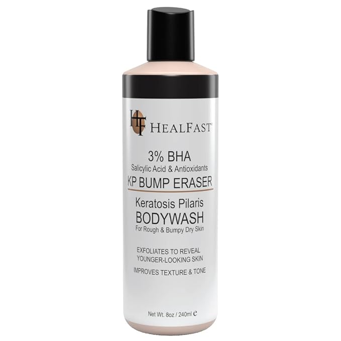 HealFast KP Bump Eraser Bodywash – Soften, Exfoliate, Nourish Rough and Bumpy Skin with 3% BHA – Keratosis Pilaris - For All Types – No Scrubbing Required – Fragrance and Paraben Free