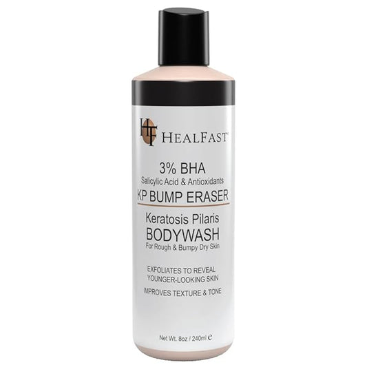 HealFast KP Bump Eraser Bodywash – Soften, Exfoliate, Nourish Rough and Bumpy Skin with 3% BHA – Keratosis Pilaris - For All Types – No Scrubbing Required – Fragrance and Paraben Free