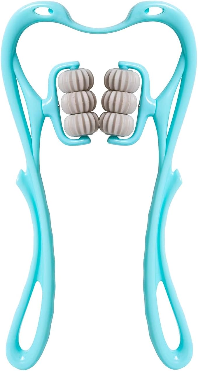 HaSeftni Trigger Point Roller Massager Tool with 6 Balls for Pain Relief deep Tissue Handheld Suitable for Legs Waist Neck and Shoulder Massage Relaxer (Blue)