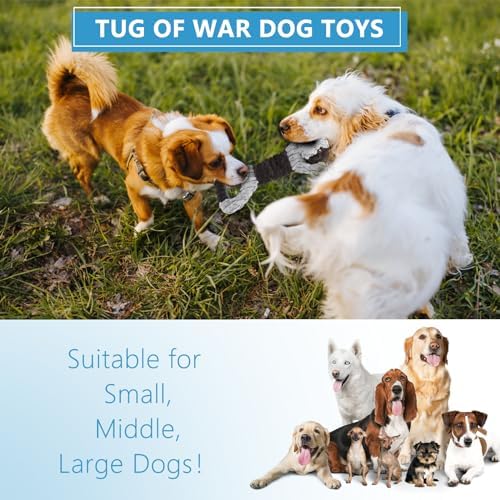 Letsmeet Plush Dog Squeak Toys with Crinkle Paper - Pull Interactive Tug of War Dog Toy, Great for Dental Health, Strengthening Bonds and Anxiety Relief for Puppies, Small, Medium, Large Dogs