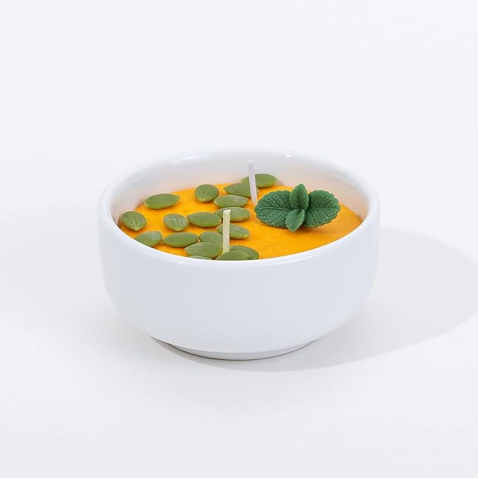 Pumpkin Soup Bowl Scented Soy Candle for Autumn Thanksgiving Day Halloween…