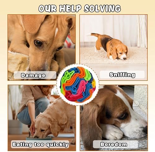 ABULL 7.9" Snuffle Ball for Dogs, Interactive Puzzle Toy & Slow Feeder