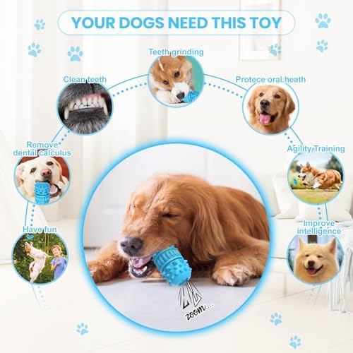 PIFFZEDO Natural Rubber Squeaky Dog Chew Toy for Large Aggressive Chewers