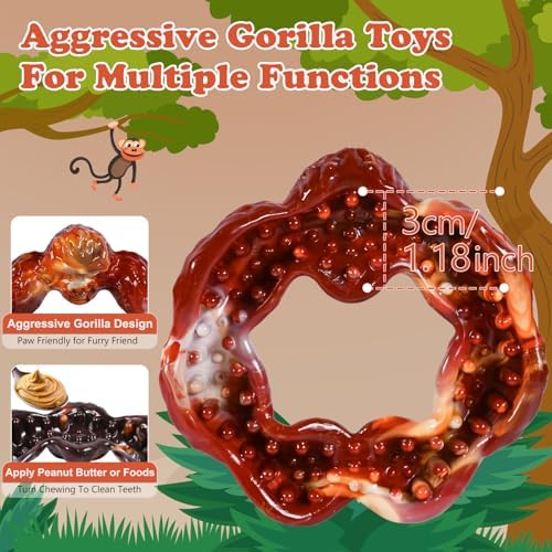 Gorilla 2Pack Indestructible Dog Chew Toys for Aggressive Chewers