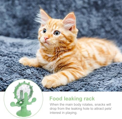 Ipetboom Interactive Pet Treats Dispenser Toy: 360 Degree Rotating Windmilt Feeding Windmill Dispenser Interactive Slow Food Toy for Cats and Dogs Enhances Iq Relieves Promotes Healthy Eating