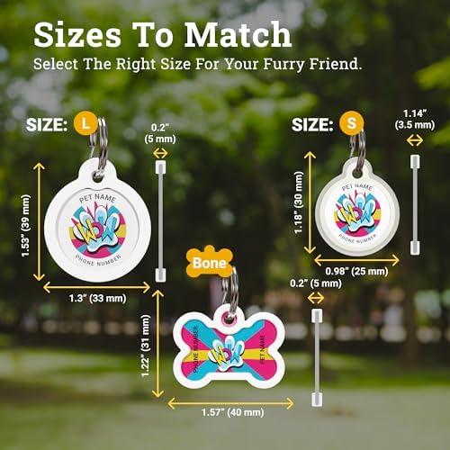 QR Code Dog Tag Personalized Pet Id Silent Cat Tags Engraved Name Plate with Online Profile («Wow»)