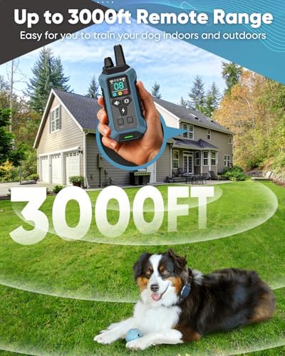 Remote Dog Training Collar, 3000FT Range, IP67 Waterproof, Rechargeable