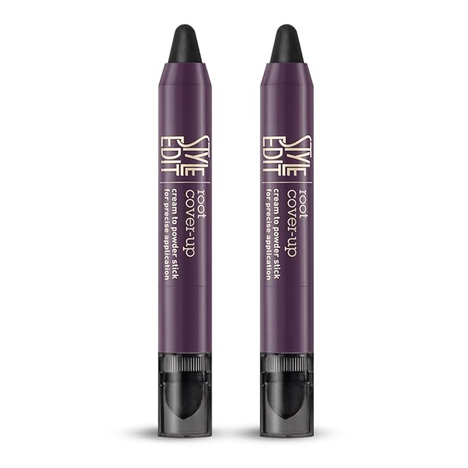 Style Edit Root Touch Up Stick | Temporary Hair Color for Gray Roots and Thinning Hair | Salon-Quality, Transfer-Resistant Hair Concealer | Black, 0.11 oz