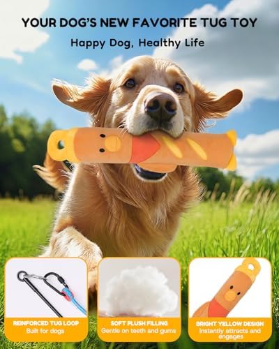BurgeonNest Flirt Pole for Dogs with 3 Replacement Toys