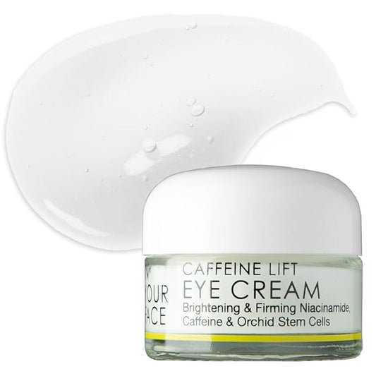 IN YOUR FACE Caffeine Lift Eye Cream Anti Aging - Caffeine Eye Cream for Dark Circles - Lightweight & Hydrating Formula with Niacinamide, Matcha, Vitamins A C D E & K - Vegan & Cruelty-Free
