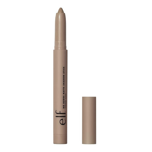 e.l.f. No Budge Matte Shadow Stick, One-Swipe Cream Eyeshadow Stick, Long-Wear & Crease Resistant, Matte Finish, Vegan & Cruelty-Free, Vintage Sude