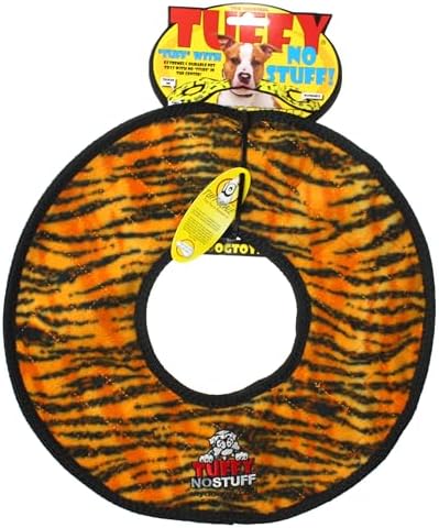 TUFFY® : 2 Pack No Stuff Mega Ring Dog Toy: Ultra Durable Plush Toy with Multiple Layers & Reinforced Seams, Washable and Floats, Original Construction